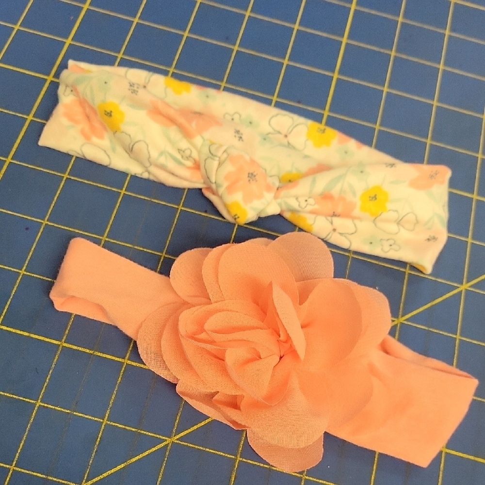 Bundle of 2 Floral Peach 14" Unstretched Headband